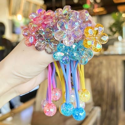 Camellia Bloem Haarbanden Bundel met Kleurvariëteit Elastische Haarbanden voor Vrouwen &, Antislip Haaraccessoires, Paardenstaarten, Kapsels - Dagelijks Gebruik & Speciale Gele 5PCS gray
