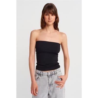 Strapless Slim-fit Jersey Blouse