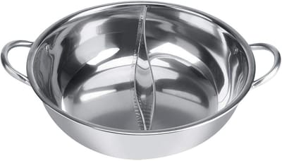 RVS Dubbele Hot Pot met Scheidingswand voor Inductie - 27cm