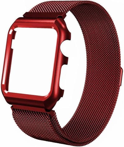 Jumada’s horlogeband - geschikt voor Apple Watch - 38mm - Magneetsluiting - Rood - RVS