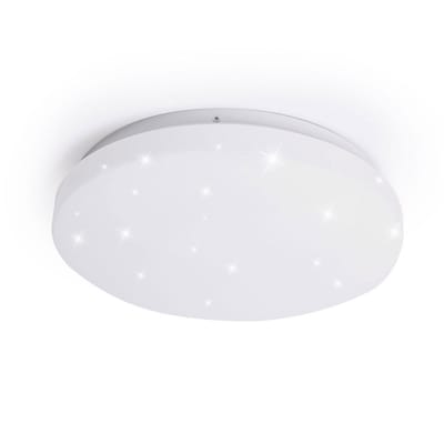 Plafondlamp Woonkamerlamp Keukenlamp, stereffect CCT schakelaar (3000K - 4000K - 6400K), metaal kunststof, wit, DxH 25,5 x 5,5 cm