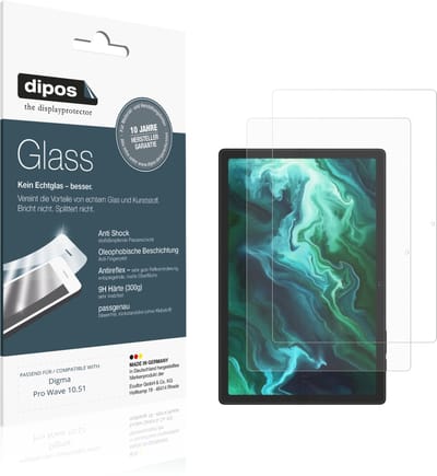 dipos – 2x Matte Pantserfolie geschikt voor Digma Pro Wave 10.51 | 9H Screenprotector