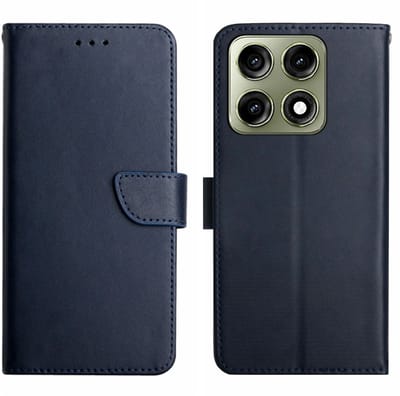 Coverup Hoesje - Geschikt voor Motorola Edge 70 Pro Hoesje - Coverup Genuine Leather Book Case - Echt Leder - Blauw
