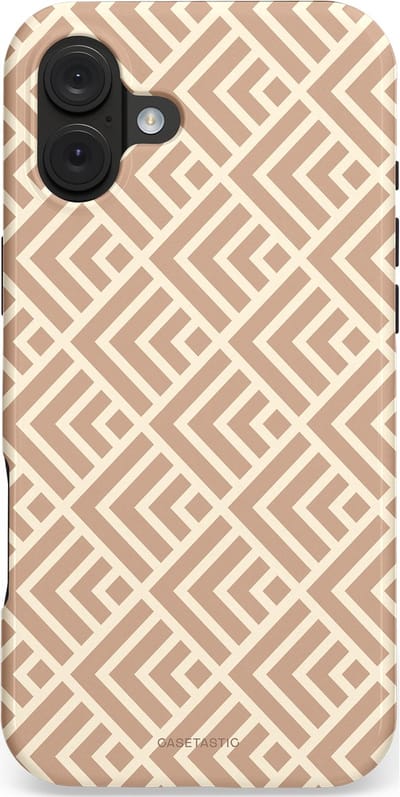 Casetastic hoesje geschikt voor Apple iPhone 16 Plus - MagSafe - Dubbellaagse bescherming - Abstract Zand Kunst - Fashion Case - Crème Perzik