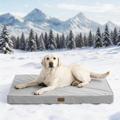 Koel Hondenbed - Hondenmat Koelmat - Honden Koel Houden - Orthopedisch Gelschuim - 112x81x10 cm - Zilvergrijs