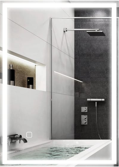 HOMCOM badkamerspiegel - glas - kunststof - 50L x 70B x 4H cm - zilver