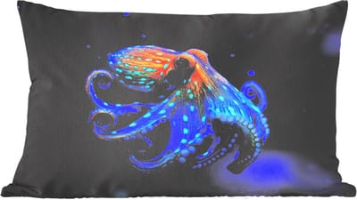 Sierkussens - Kussentjes Woonkamer - 60x40 cm - Octopus - Stippen - Blauw - Zee