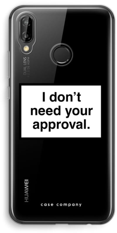 Case Company® - Hoesje geschikt voor Huawei P20 Lite hoesje - Don't need approval - Soft Cover Telefoonhoesje - Bescherming aan alle Kanten en Schermrand