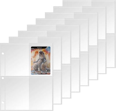 Dailygoods- Hoezen 400 Stuks - Dubbelzijdig - Ultraheldere Kaartvellen - Gaten Voor Ringmappen - Hoesjes Voor Verzamelkaarten - Geschikt Voor Speelkaarten - Kaarthoezen