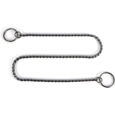 Nieuwe Metalen Slangketting Gedraaide Ketting Halsbanden voor Hondenshow Training (Zwart 3mm x 40cm) zwart