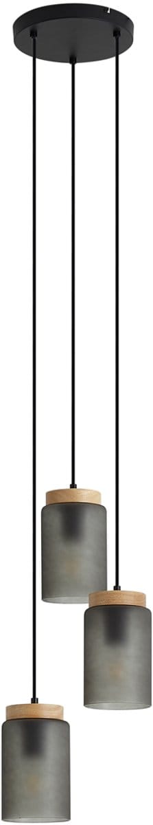 QAZQA umbra - Moderne Hanglamp met kap - 3 lichts - Ø 29 cm - Zwart - Woonkamer