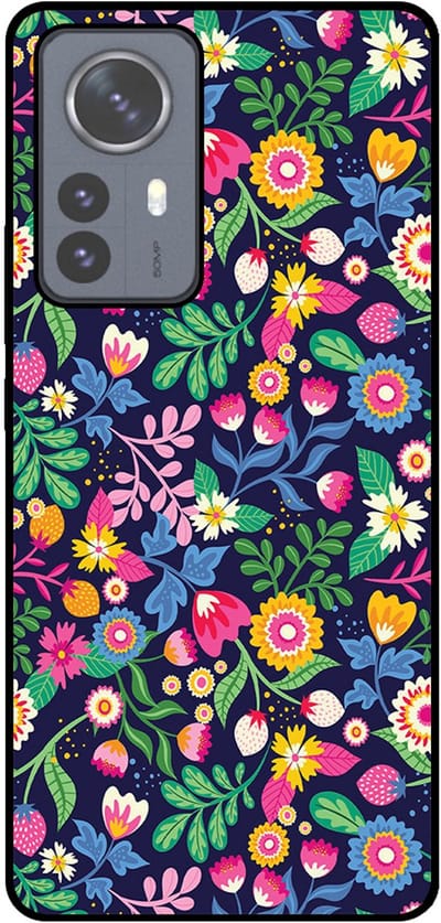 Smartphonica Telefoonhoesje Geschikt voor Xiaomi 12 Pro met bloemen opdruk - TPU backcover case flower design geschikt voor Xiaomi 12 Pro