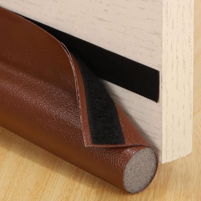 94 cm Deurtochtstopper – Tochtblokker voor onder de deur – Zelfklevende geluiddempende deurbodemafdichting – Tochtstrip voor deurbodems – Bruin