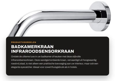 Dailygoods- Infraroodsensorkraan - Roestvrij Staal - Spatwaterdicht - Eenvoudige Installatie - Geschikt voor Badkamer/Keuken - Warm/koudwaterslangen inbegrepen - Kraan