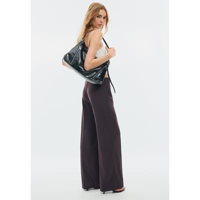 Stradivarius Slim fit rechte broek  Donkerpurper 36