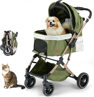 Opvouwbare Hondenbuggy tot 20 kg - Lichtgewicht Dierenwagen voor Kleine en Middelgrote Honden en Katten