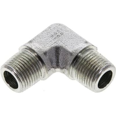 3/8'' NPT Buitendraad Verzinkt Stalen L-Fitting 90graden 250 Bar - Hydrauliek - FL2E-M-EZ-038N