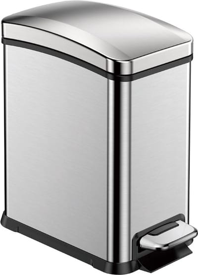 EKO - New Rejoice pedaalemmer 8 liter - Stainless steel Plastic - mat RVS - Prullenbak