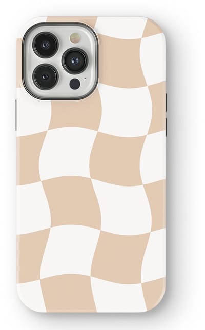 Checkered Warp Hoesje geschikt voor iPhone 13 Pro Max | Geschikt Voor Mag | Uniek Design Hoesje | Beschermhoes geschikt voor iPhone 13 Pro Max Linen Grid