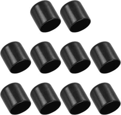 Flexibele 28mm Vinyl Rubber Eindkappen - Set van 10, Ronde Beschermcaps voor Schroeven en Bouten, Zwart, Geschikt voor Metalen Pijpen en Stangen