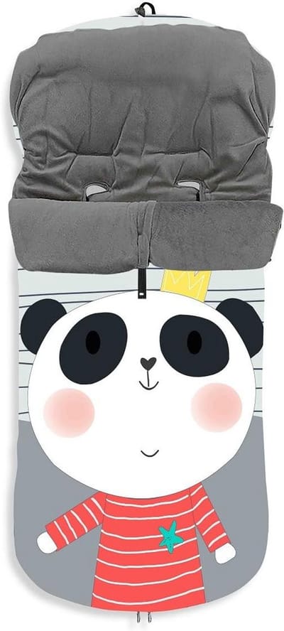 Universele Voetenzak - Kinderwagen Accessoire - Baby Warm Houden - Waterdicht Ademend Materiaal - 46 x 105 cm - Panda Uniseks
