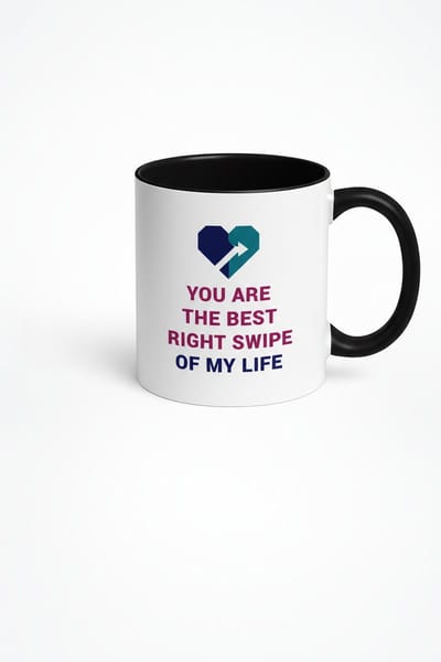 Mok 'You Are The Best Right Swipe Of My Life' - Romantisch Valentijn Cadeau - Liefde Mok voor Partner