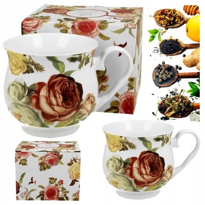 Grote Porseleinen Mok 530ml met Decoratieve Verpakking - Ideaal Cadeau