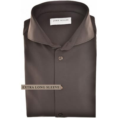 John Miller Overhemd Extra Long Sleeve Hyperstretch Cutaway Collar Mouwlengte 7 Donker Bruin / male