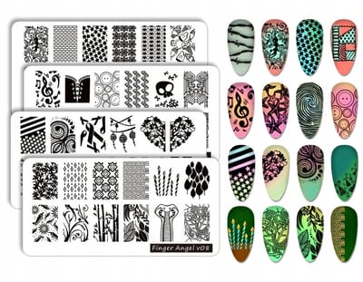 Born Pretty Finger Angel Serie - Nagel Stempel Platen Set - 4 Stuks - Herbruikbaar