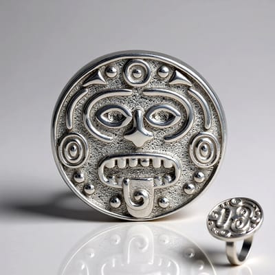 Cavill - Zilveren ring 925 sterling zilver - 2 Cambodjaanse zirkonen rond geslepen 0,04 ct - Luxe ring dames met cultureel patroon