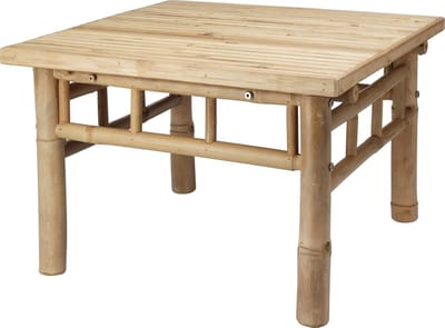 Salontafel Vierkant - Bijzettafel Bamboe - Woonkamer Decoratie - Natuurlijk Materiaal - 57x57x38 cm - Lichtbruin