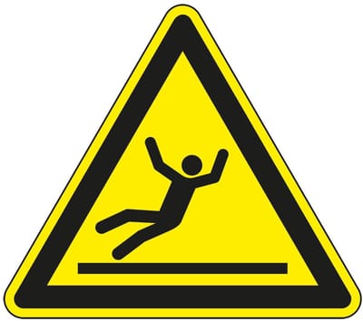 Waarschuwingssticker uitglijden - ISO 7010 - W011 50 mm - 10 stuks per kaart