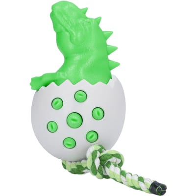Oeuf de dinosaure Jouets à mâcher pour chien Résistance aux morsures Jouets à mâcher brosse à dents pour chien pour les soins dentaires du chienJaune vert