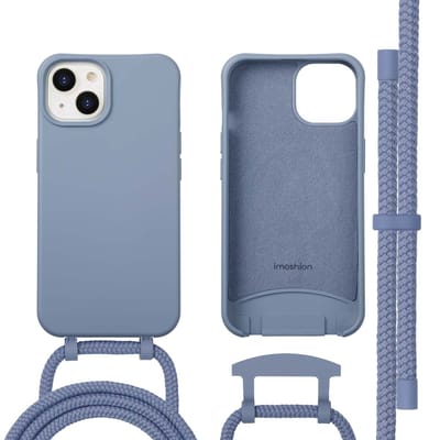 imoshion Hoesje - Geschikt voor iPhone 14 - Color Backcover met afneembaar koord geschikt voor MagSafe - Ash Blue