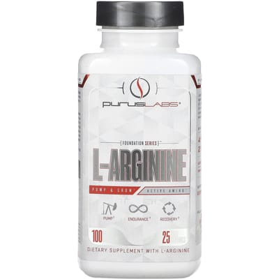 Purus Labs, foundation series, L-arginine, 100 plantaardige capsules