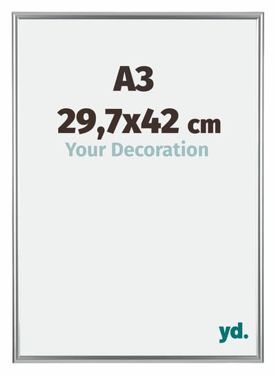 Your Decoration - Fotolijst A3 29,7x42 cm - Kunststof - Zilver - Bordeaux