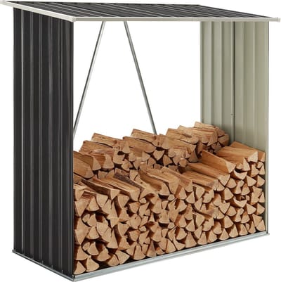 Haardhoutschuur / Houtopslag Enno - 163 x 83 x 154 cm - Gegalvaniseerd Staal