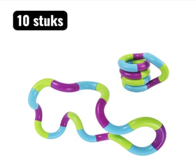 10 stuks - Fidgets - Draai en Vorm Speeltje - Herbuikbare Kneedbare Stressbal, Ontspanningsspeelgoed voor Volwassenen om Mee te Friemelen, Fidget Toy - Blauwe, paarse en groene combinatie