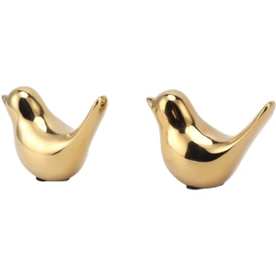 2 Stuks Gegalvaniseerde Keramische Vogeldecoratie Scandinavische Stijl Moderne Abstracte Vogelbeeldje Huis Desktop Decoratie Geschenken beige
