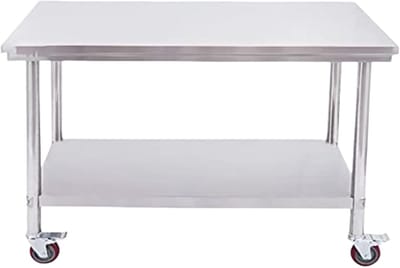 Buiten BBQ Station - Pizza Oven Tafel - Outdoor Feesten - Met Serveerwagen - 23x19x31 Inch - Zilver