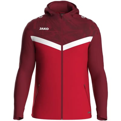 Jako Iconic Jas Met Kap Heren - Rood / Bordeaux | Maat: S