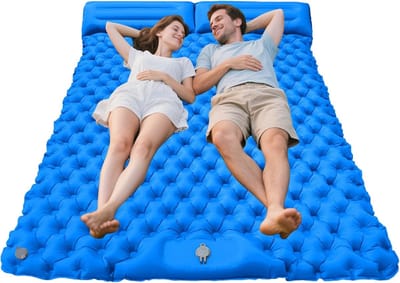 Dubbel Luchtbed - Kampeer Matras - Outdoor Avonturen - Geïntegreerd Hoofdkussen - 190 x 120 cm - Meerkleurig