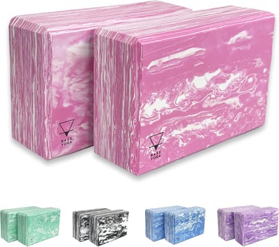 Yogablok 1 van 2 stuks - Sterk en Licht Eva-schuimblok voor Yoga (Roze)