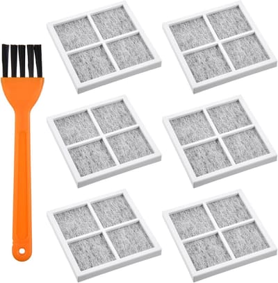 Dailygoods - LEONTOOL 6 Stuks Koelkast Luchtfilter Vervanging, Actieve Koolfilter met Borstel, Compatibel met LG LT120F en Kenmore Elite 469918, 9918, ADQ73214402, ADQ73214403, ADQ73214404, ADQ73334008