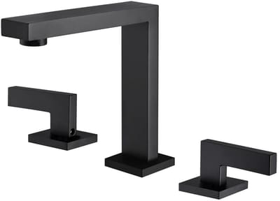 Hudor Wastafelkraan Zwart Messing - Driegats Wastafelmengkraan Klassiek Ontwerp - 302 Alphée Collectie - UPC Gecertificeerd