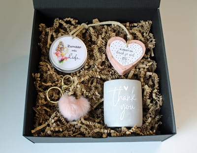 Giftbox Thank You - cadeau bedankt - lief cadeau - kaars - zeep - sleutelhanger