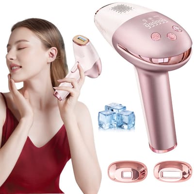 QTTVBTNA – Cosmetisch ontharingsapparaat - IPL Ontharing Apparaat - met koeling - 9 standen - Voor lichaamsverzorging - Geschikt voor dames en heren - Thuisgebruik - Herbruikbaar ontwerp