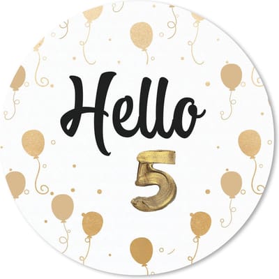 Muismat rond 20x20 cm - Mousepad Jubileum - Ballonnen - Goud - Ronde muismatten