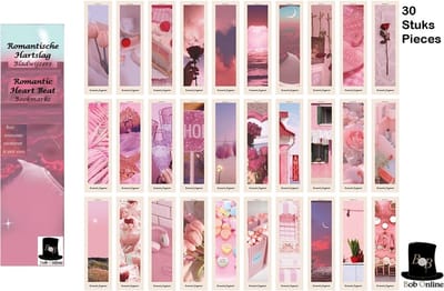 Bob Online ™ - 30 Stuks - Romantische Hartslag Bladwijzers – Karton ‘Heart Beat’ Boekenlegers –Bookmarks – Bericht Kaart – Boekenlegers – Book Markers - Bookmarks – Romantic Heart Beag Bookmarks - DIY Decoratie Scrapbooking & Kaarten Maken Enz.