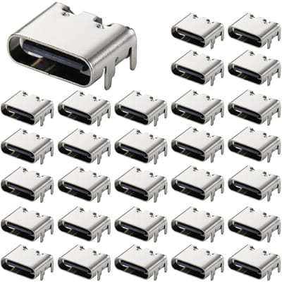 Dailygoody - USB 3.1 - Type C - Vrouwelijke connector - 6-pins - Hittebestendig - PCB-ontwerp - Doe-het-zelf